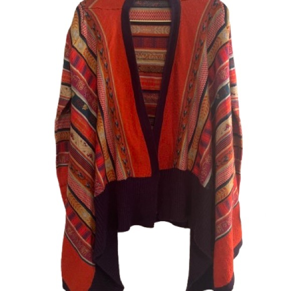 Freeway Multicolor Striped Poncho - Picture 1 of 7